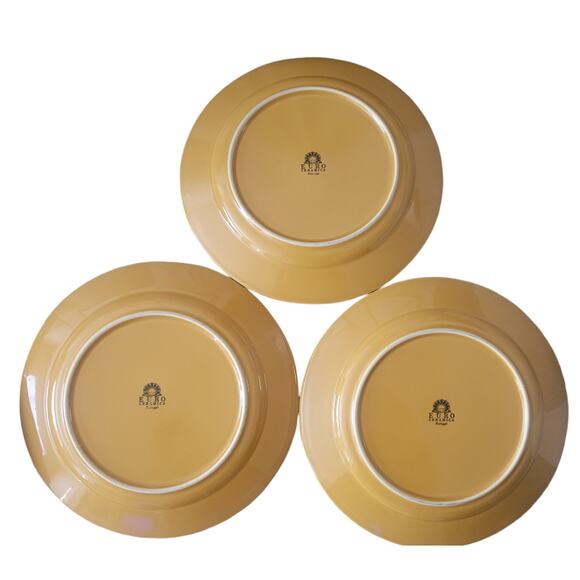 Euro Ceramic Portugal SAFARI Burnt Orange Stoneware Salad Plates 11" Set 3 - Picture 4 of 10